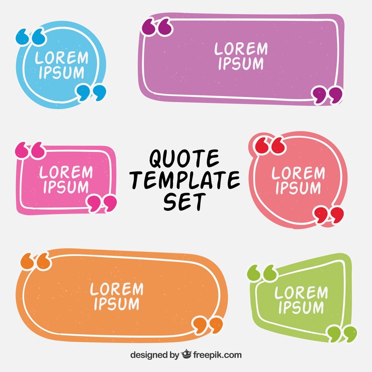 Free Vector modern collection of quote templates