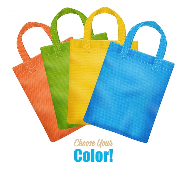 Modern colorful canvas tote bags collection 