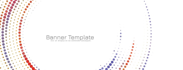 Modern colorful circular halftone design banner template vector