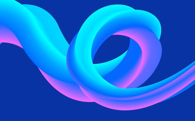 Poster di flusso colorato moderno wave forma liquida su sfondo blu design artistico per il tuo progetto di design illustrazione vettoriale