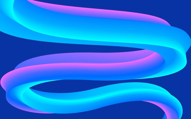モダンなカラフルなフロー ポスター青い色の背景アート デザイン プロジェクト ベクトル図の波液体形状