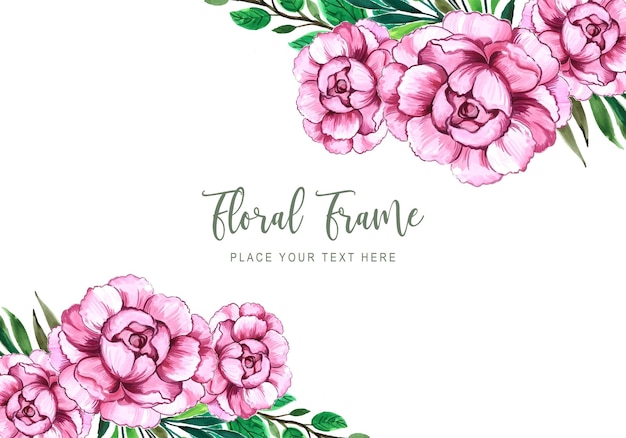 Modern colorful flowers and leaves card background