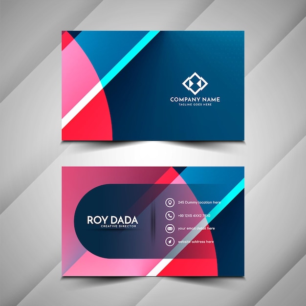 Modern colorful geometric business card template design