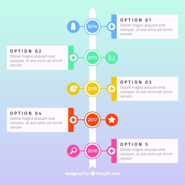 Современная красочная инфографическая концепция временной шкалы