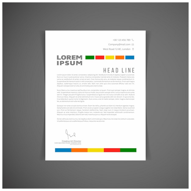 Free vector modern colorful letterhead