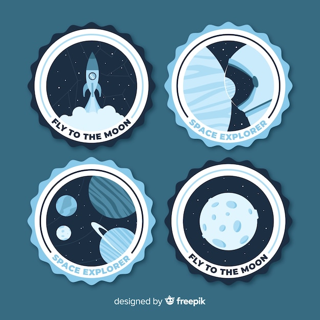 Modern colorful space stickers