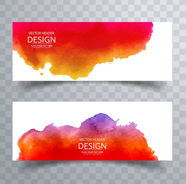 Free vector modern colorful watercolor banners