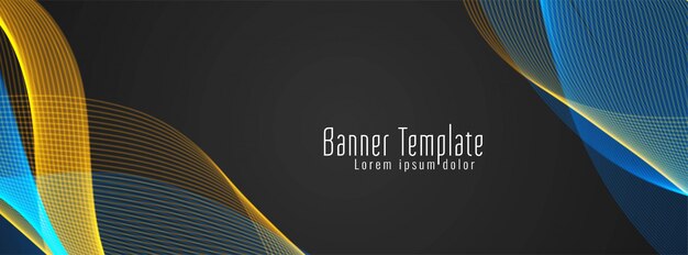 Modern colorful wavy dark banner 