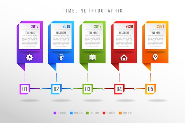 Infografica moderna timeline gradiente colorato
