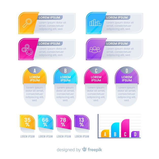 Современные красочные элементы инфографики