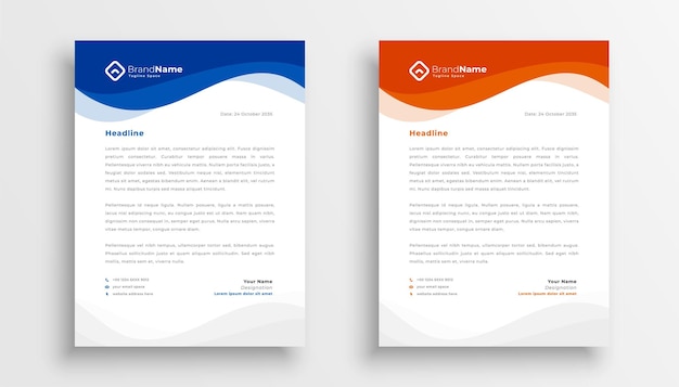 Free vector modern company business letterhead template design