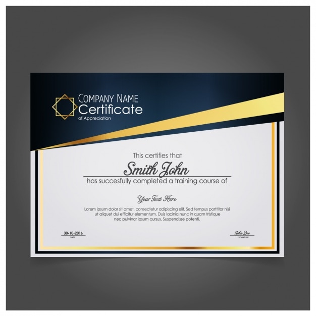 Free vector modern company certificate of appreciation