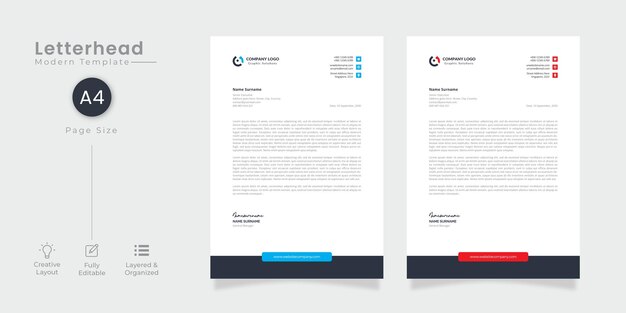 Modern company letterhead Free