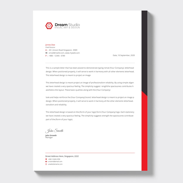 Modern company letterhead, Letterhead Template