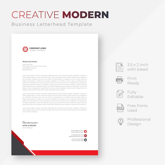 Free vector modern company letterhead template