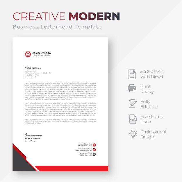 Modern company letterhead template