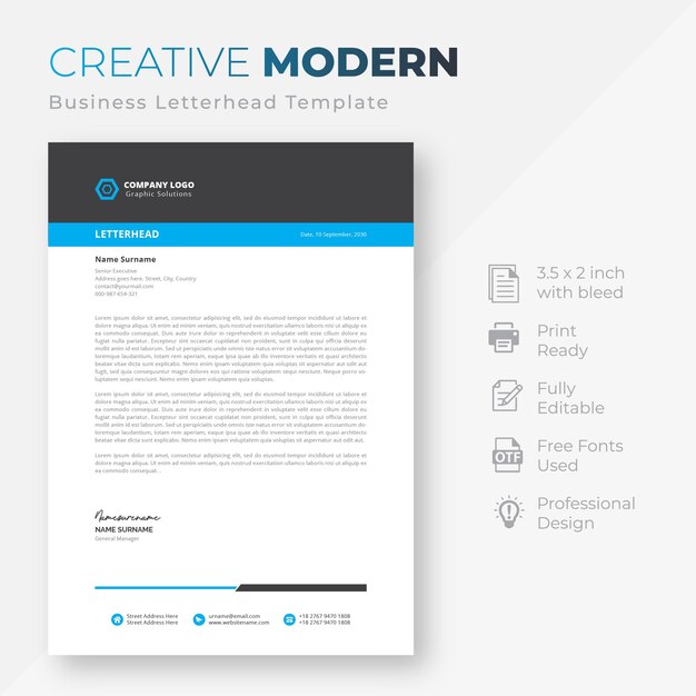 Modern company letterhead template