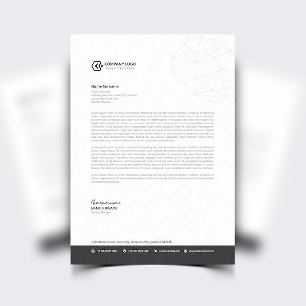 Free vector modern company letterhead with professional design