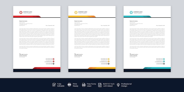 Free vector modern company letterhead