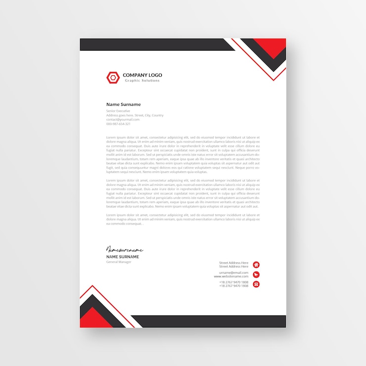 Free Vector modern company letterhead