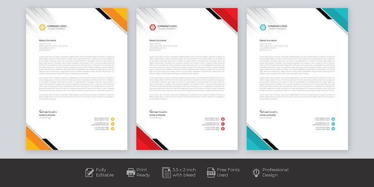 Free Vector modern company letterhead