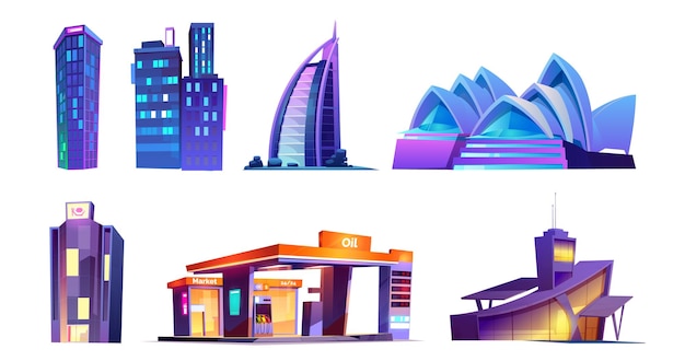 Free vector modern company office building vector illustration