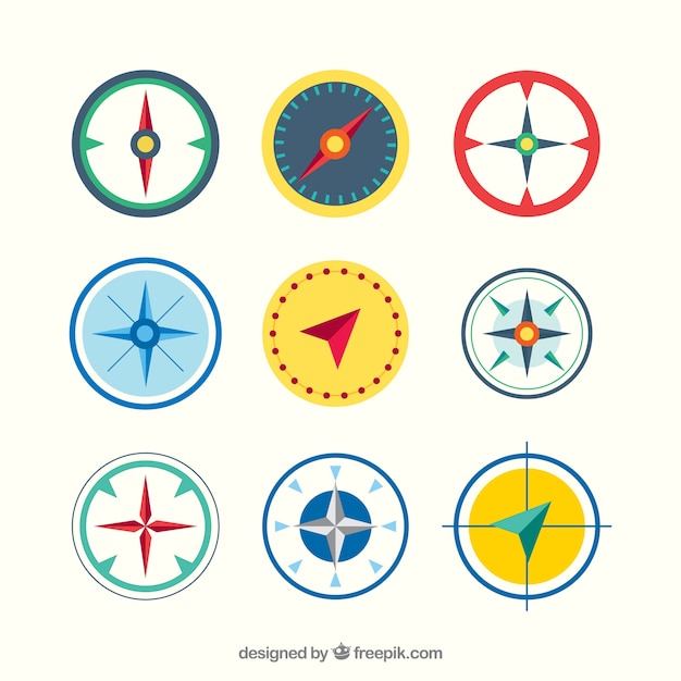 Modern compass set – Free vector templates for download