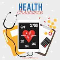 Free vector modern composition with health insurance elements