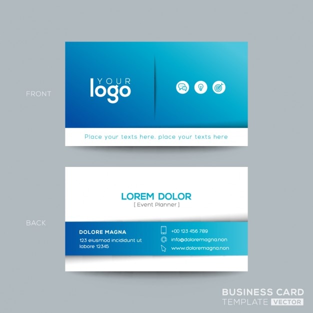 Free vector modern corporate blue card