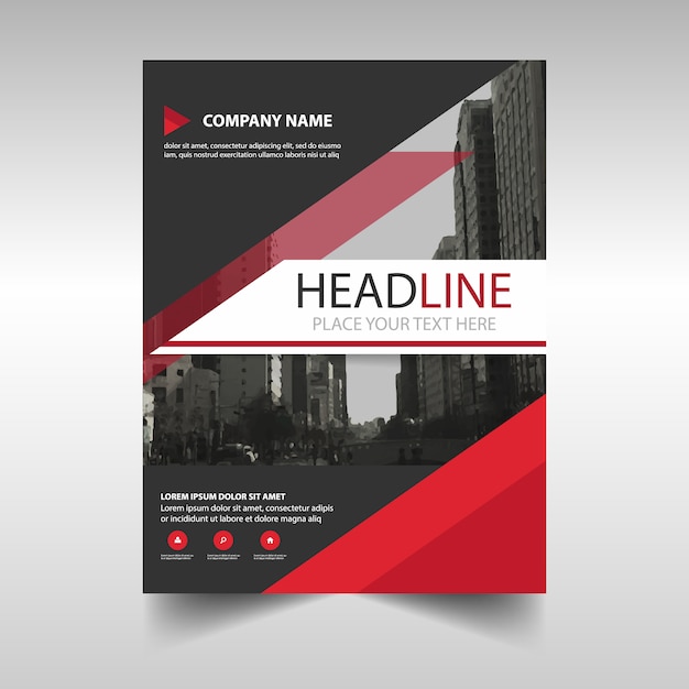 Free vector modern corporate brochure, red color