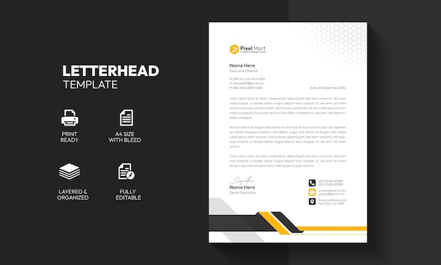 Free vector modern corporate business letterhead template design