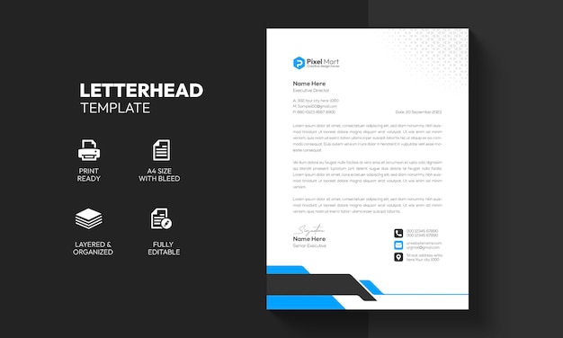 Modern corporate business letterhead template design