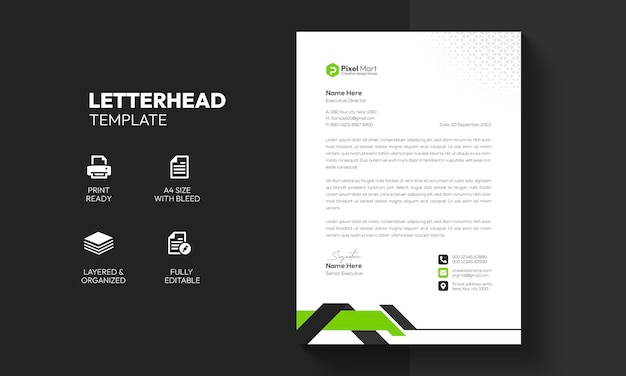 Free vector modern corporate business letterhead template design