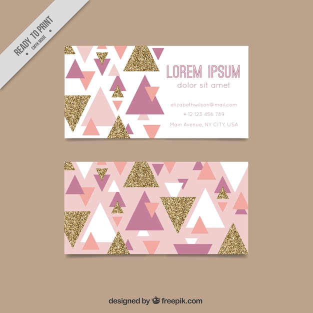 Modern corporate card with triangles