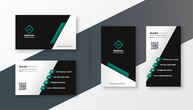 Free vector modern corporate company business card design template