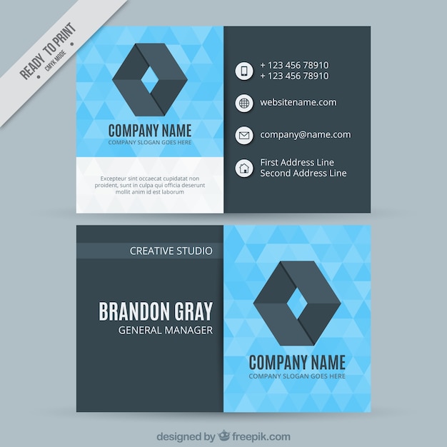 Free vector modern corporate polygonal card