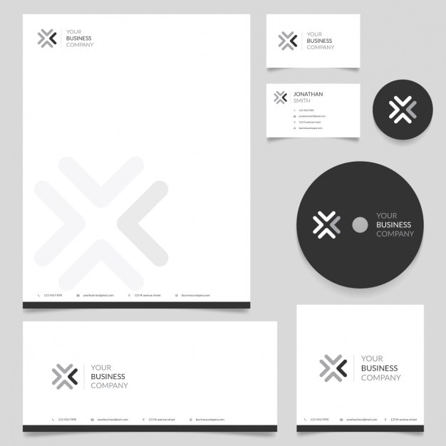 Free Vector modern corporate stationery
