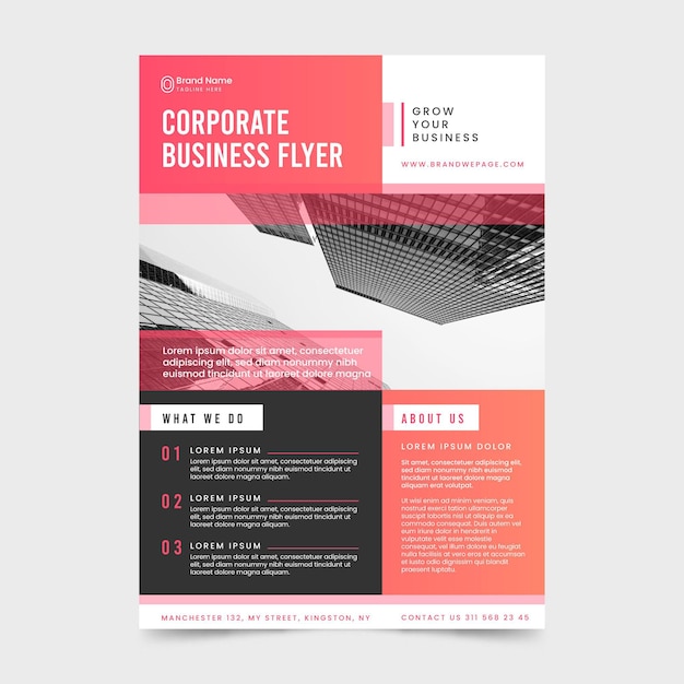 Free vector modern corporative flyer template