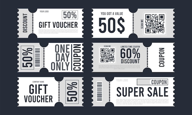 Free vector modern coupon sale label collection with flat design