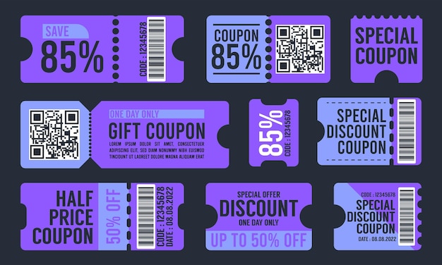 Modern coupon sale label collection with flat design