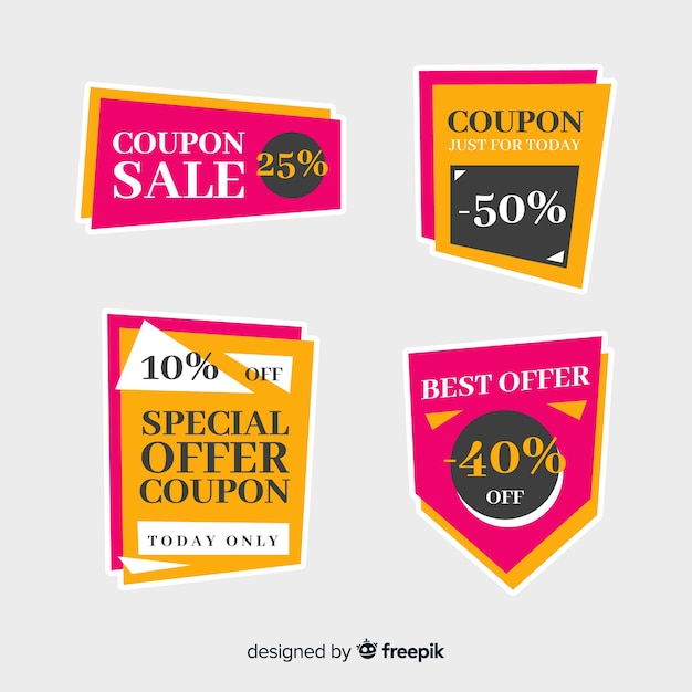 Modern coupon sale label collection