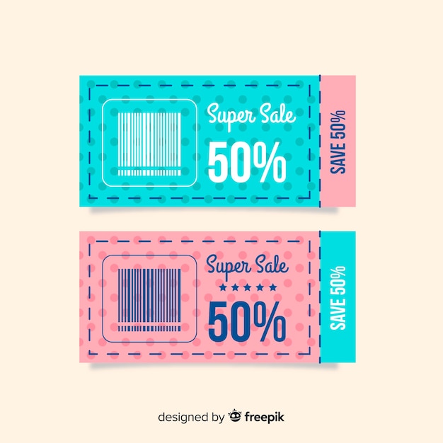 Free vector modern coupon template concept