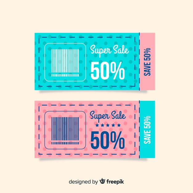 Modern coupon template concept
