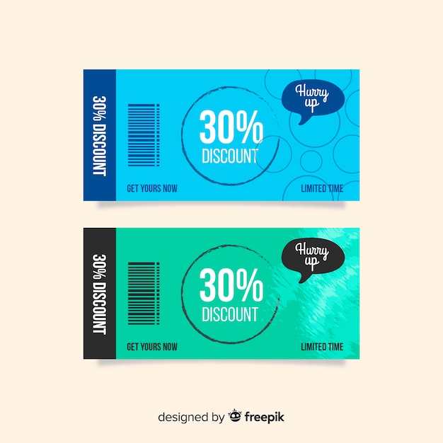 Free vector modern coupon template design