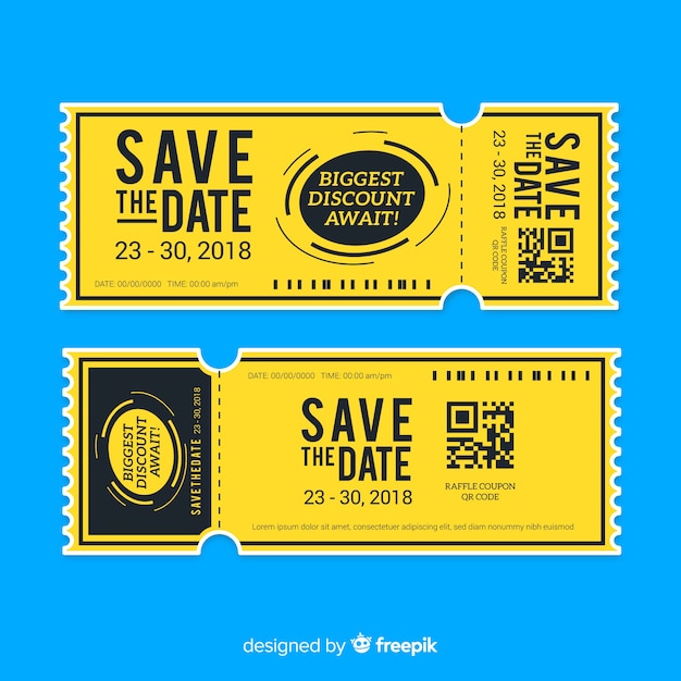 Free vector modern coupon template with flat design