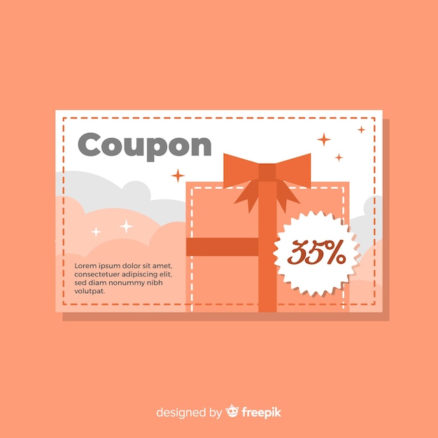 Vettore gratuito modello di coupon moderno