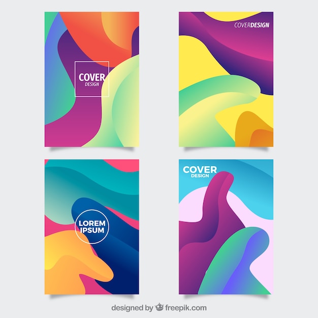 Free vector modern cover template collection