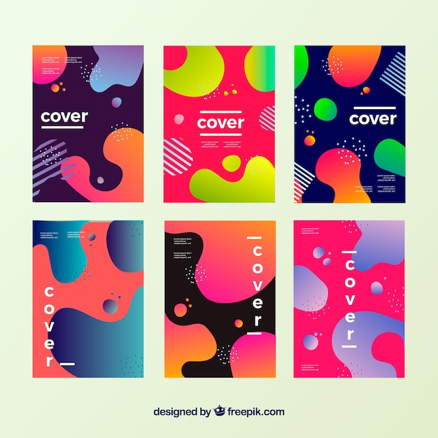 Free vector modern cover template collection