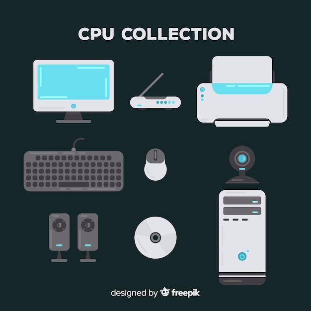 フラットデザインの最新のCPUコレクション