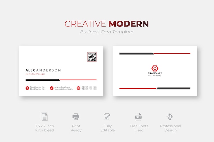 Free Vector modern creative and clean business card template